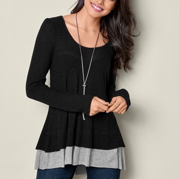 Tops - NWOT Twofer Scoop Neck Top Black